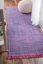 Load image into Gallery viewer, nuLOOM Rugs - Flatweave Tassel Cotton Solid Elke - Purple