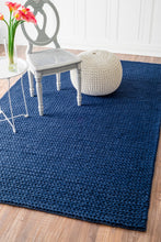 Load image into Gallery viewer, Nuloom Rugs - Hand Woven Chunky Woolen Cable Rug - Navy