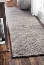 Load image into Gallery viewer, Nuloom Rugs - Hand Woven Chunky Woolen Cable Rug - Light Grey