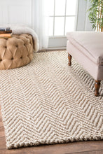 Load image into Gallery viewer, Nuloom Rugs - Vania Chevron Jute - Ivory