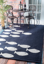 Load image into Gallery viewer, Nuloom Rugs - Hand Hooked Vivienne Indoor/ Outdoor Area Rug - Navy