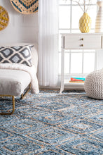 Load image into Gallery viewer, Nuloom Rugs - Hand Braided Diamonds Rima Jute  - Blue