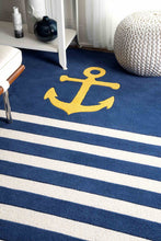 Load image into Gallery viewer, Nuloom Rugs - Thomas Paul Hand Tufted Anchor Stripes - Navy