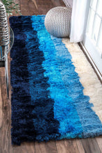 Load image into Gallery viewer, nuLOOM Rugs - Thomas Paul Hand Tufted Stripes Shag - Blue