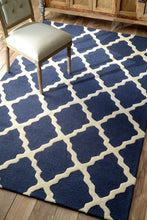 Load image into Gallery viewer, Nuloom Rugs - Hand Hooked Marrakech Trellis - Navy Blue