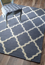 Load image into Gallery viewer, Nuloom Rugs - Hand Hooked Marrakech Trellis - Blue Grey