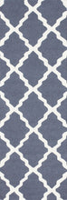 Load image into Gallery viewer, Nuloom Rugs - Hand Hooked Marrakech Trellis - Blue Grey