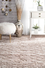 Load image into Gallery viewer, Nuloom Rugs - Vinita Moroccan Diamonds Shaggy  - Light Beige