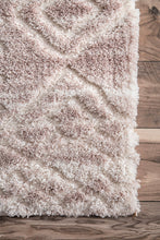 Load image into Gallery viewer, Nuloom Rugs - Vinita Moroccan Diamonds Shaggy  - Light Beige