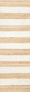nuLOOM Rugs - Flatweave Alisia Stripes Jute - Bleached