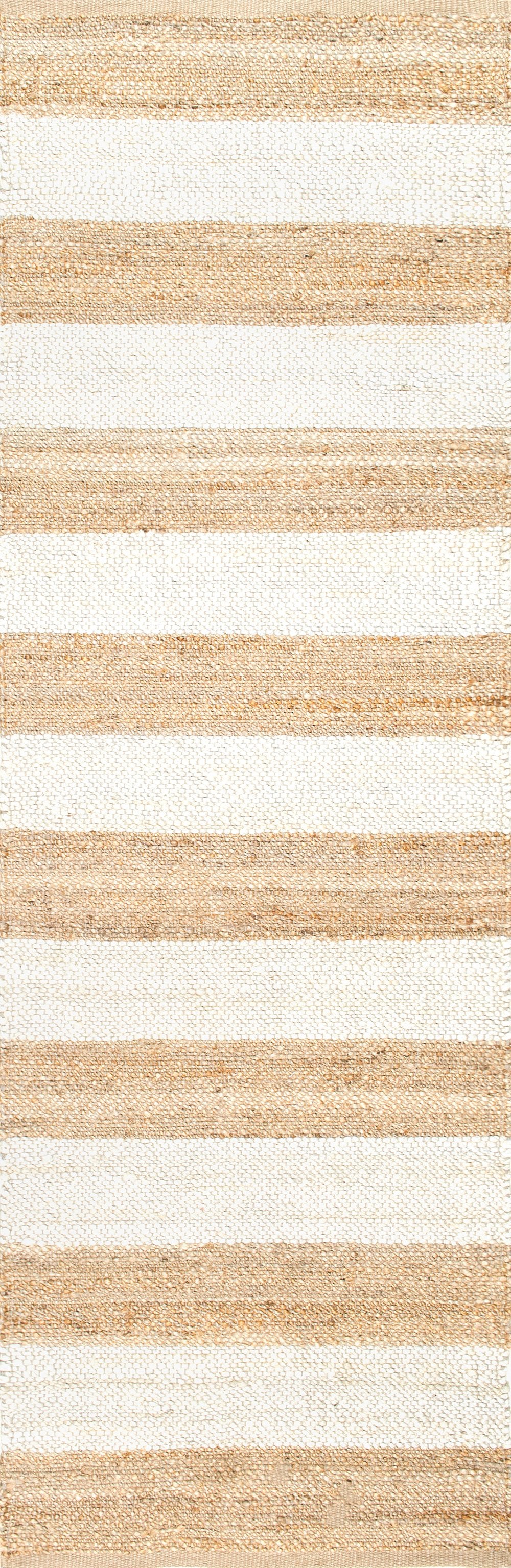 nuLOOM Rugs - Flatweave Alisia Stripes Jute - Bleached