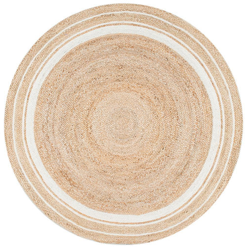 Nuloom Rugs - Braided Rikki Border Jute - Bleached