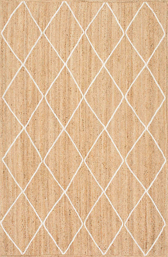 Nuloom Rugs - Caleb Braided Trellis Jute  - Natural