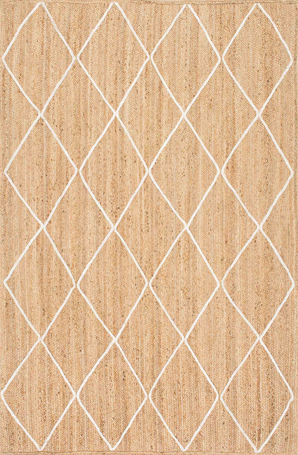 Nuloom Rugs - Caleb Braided Trellis Jute  - Natural