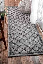 Load image into Gallery viewer, nuLOOM Rugs - Flatweave Outdoor Trellis Larae - Grey