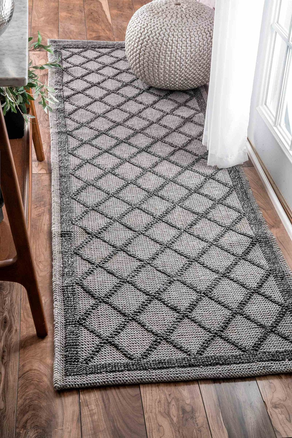 nuLOOM Rugs - Flatweave Outdoor Trellis Larae - Grey