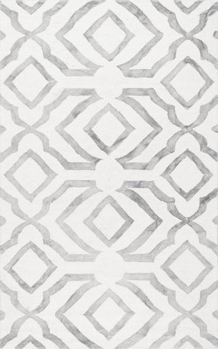 Nuloom Rugs - Hand Looped Baggett  - Light Grey