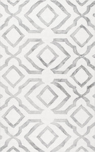 Nuloom Rugs - Hand Looped Baggett  - Light Grey